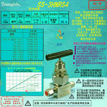 (SS-3HNRS4)Swagelok High Pressure Combined Bonnet Needle Valve 1 4 in Cartridge