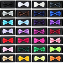 LSLYMY simulation Silk solid color children boys and girls bow tie British double-layer small bow tie performance bows
