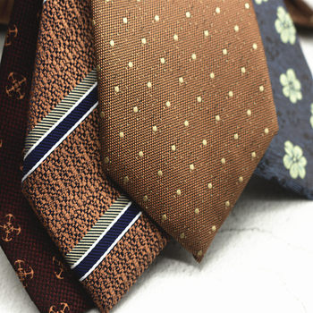 Retro Italian Style Red Orange Green Pattern Wedding Tie Men's Formal Business Groom and Best Man Wedding Tie