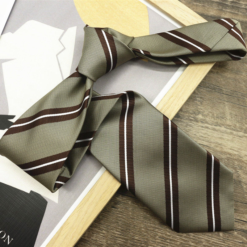 Retro Brown Blue Patterned Stripesd Tie 8cm Men's Formal Business Casual Groom Wedding Host Tie