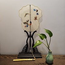 Suzhou fan ancient style Su embroidery Chinese style double-sided embroidery wedding Hanfu national style round fan Xiangfei bamboo and Song brocade wrapped with silk