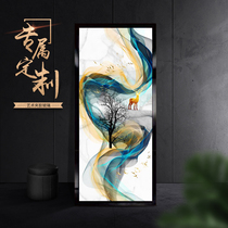 Art clip silk glass partition screen Living room Xuanguang walkway background wall Household modern simplicity