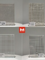 Wired glass tempered art new Chinese style partition screen home decoration tooling hotel office customization