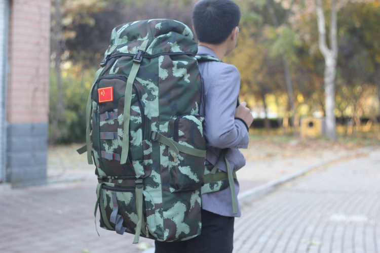 New Ngụy Trang Túi Leo Núi Ngoài Trời Ba Lô Nam 80L Chiến Thuật Quân Đội Cắm Trại Rucksack Ba Lô Túi Du Lịch Hành Lý Túi balo bama