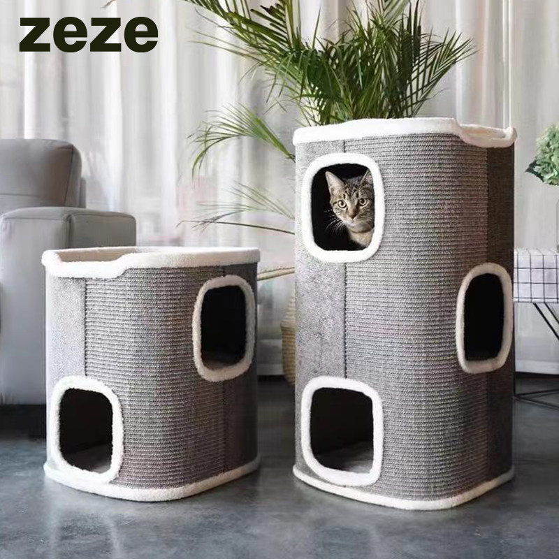 zeze Cat and Cat Creep Cat Tree One Cat Scratch Plate Four Seasons General Semi-Closed Cat Bucket Supplies