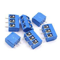 5 0 pitch 3-pin terminal block Straight pin 3p connector terminal post KF301-3P Blue 20pcs starting shot