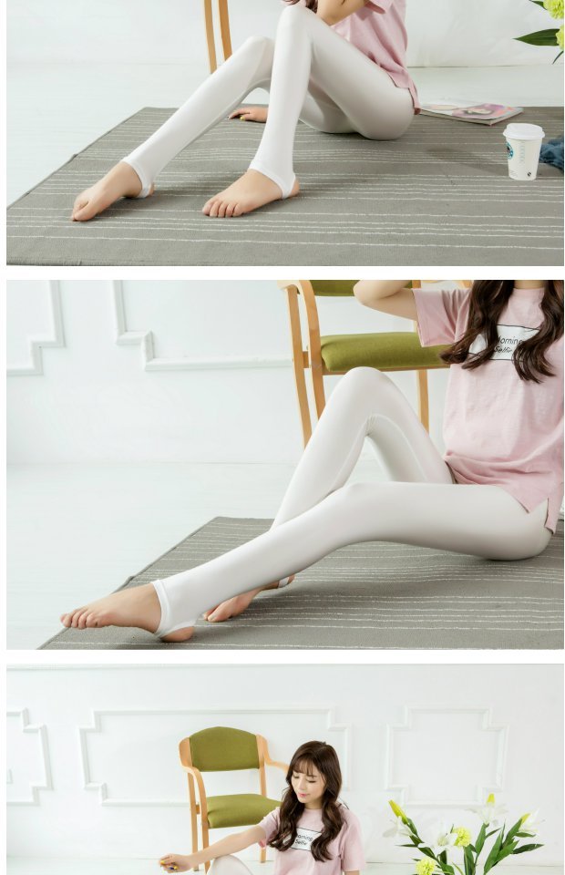 Bước chân, quần sáng bóng, mặc của phụ nữ, quần thể hình co giãn, kích thước lớn, bàn chân nhỏ, quần dài, mùa xuân và mùa thu, mỏng, bó sát, chín điểm, xà cạp quần ống rộng nữ