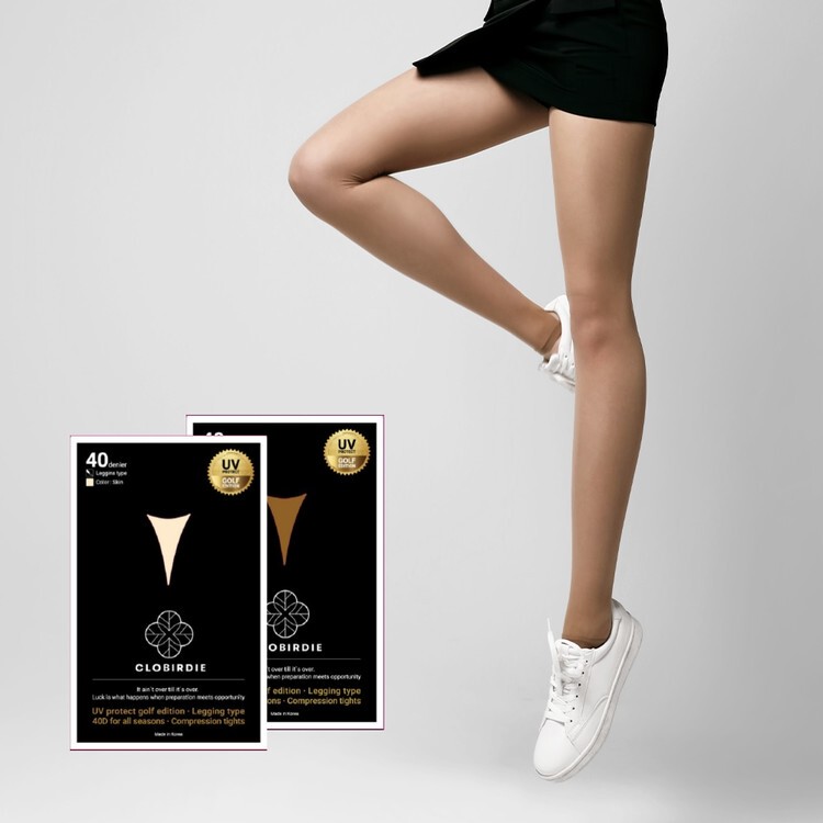 Korean Clobirdie Golf Anti-Uv Breathable Footless Leggings for Women