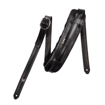 American Origin Moody 1 Inch Vintage Black Sheepskin Fluff Guitar Strap Bag SF