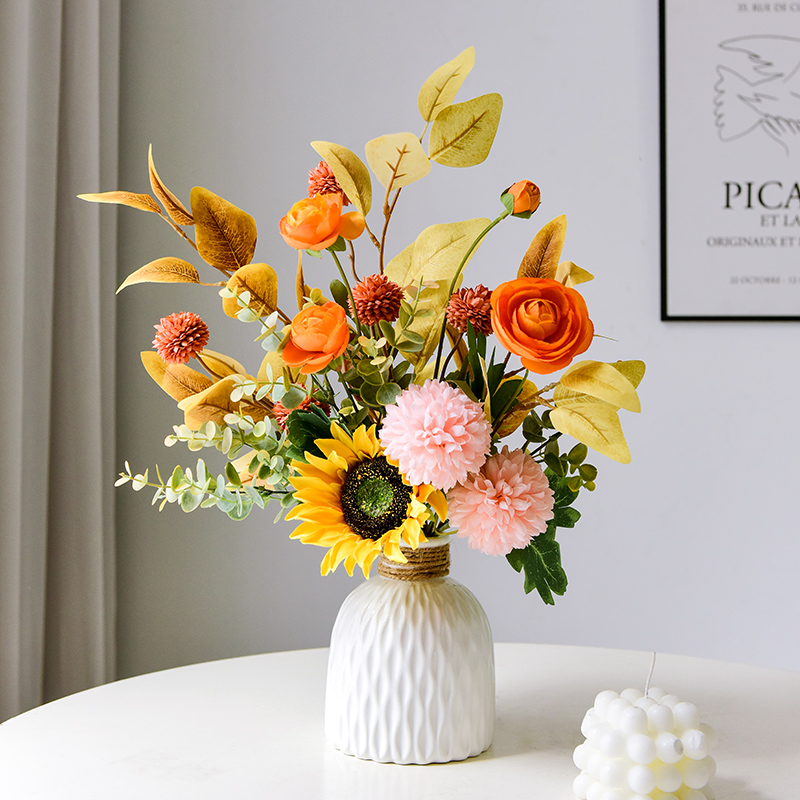 2021 new upscale emulated flower fake flower furnishing living-room decoration flower table flower arrangement art home dry bouquet pendulum