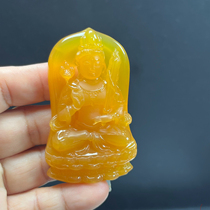 Ruihuang Cui natural jade fine jewelry ice yellow void hidden bodhisattva pendant sweater chain jade pendant gift certificate