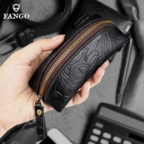 Кожаные ключи от машины ручной работы, маленькая ключница подходит для мужчин и женщин, сумка-органайзер с молнией для ключей, кожаный кошелек, монеты, воловья кожа