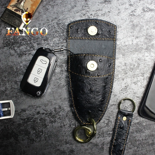 Ключи от машины ручной работы, универсальная кожаная ключница, брелок, DIY, из натуральной кожи, дистанционное управление, страус