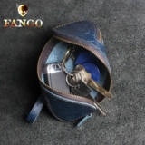 Кожаная ключница ручной работы, креативные ретро ключи от машины, маленький кошелек с молнией