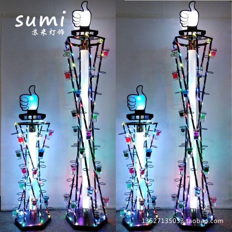 Creative KTV Luxury Waist Shaped Cocktail Rack Bar Led Luminous Bullet cup holder 1314520 Wine Seat