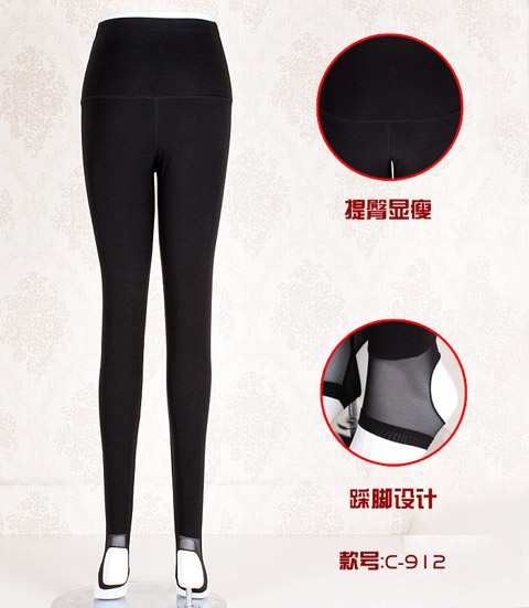 Sáng vào quần legging cộng nhung dày giả qua quần chân mùa đông mặc quần cạp cao ấm áp C-912 808 906 quần baggy nữ