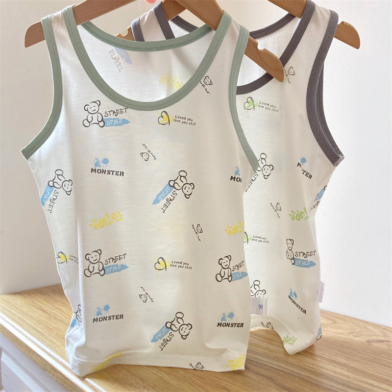 Ultra-refreshing and thin section A type of Modale without bone vest cross-bar harness for male and female babies in the middle of the summer-Taobao