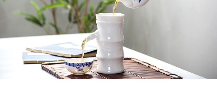 Bộ lọc trà bằng gốm sứ trắng trượt trà bộ phụ kiện trà nổi trà lọc trà mỗi tách trà rò rỉ bộ ấm trà