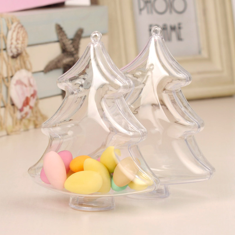 Creative Tree Packaging Box Transparent Plastic Hollow Delight Box DIY Christmas Tree Roof Hanging Decorative Ball Pendant