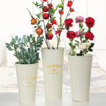 Large Number Iron Sheet Barrel Nordic Wind Creativity Flowers Bucket Flower Arrangement Dry Flower Barrel Shop Window Flower flowerpots Flower Shop Minima Iron Barrel