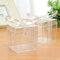 Creative New Delight Boxes Ps Plastic Food Grade Square Butterfly Knot Lid Candy Box Baby Accompanied By Hand Candy Box