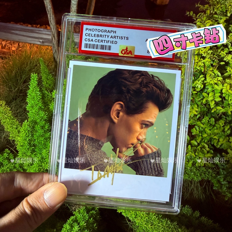 【Rare 4inch】Autographed Photo of Celebrity Tom Holland, 4inch Card Diamonds, Guaranteed Authenticity, Gift for Friends and Fans