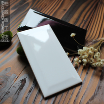 Bado modern kitchen and bathroom subway brick matt black and white bread brick Nordic glazed wall tile toilet tile white brick