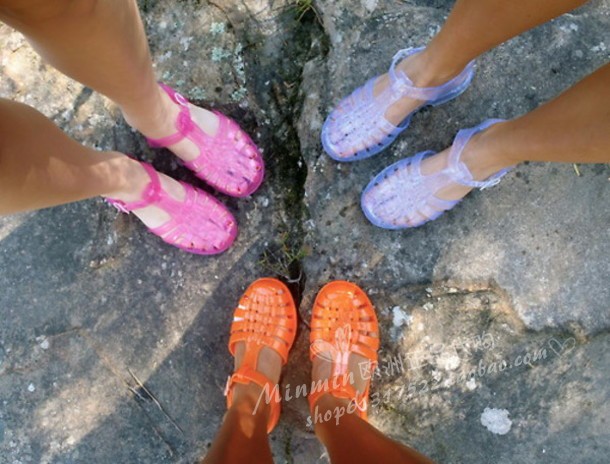 French classic style medruse jelly sandals sun multicolor can be pro-parenting
