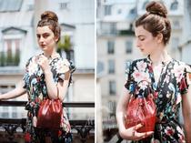 French designer Italian leather bucket bag mini