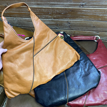 Outer single personality pure cowhide design style retro womens bag European and American foreign trade leather tote bag mommy bag shoulder bag