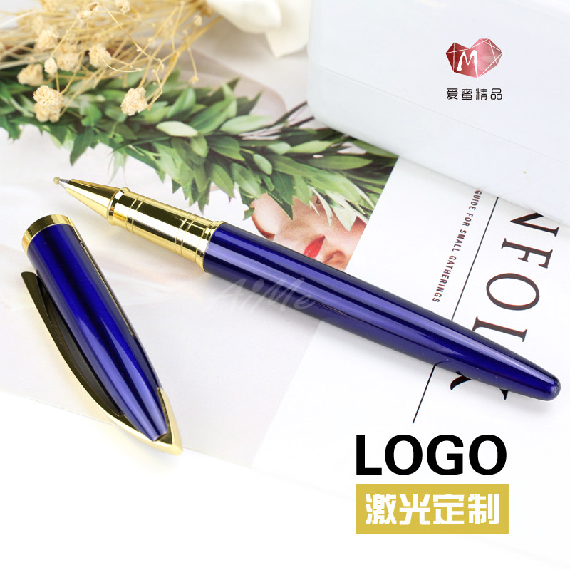 Business high-end gift-giving signature pen ballpoint pen lettering custom LOGO metal sign single pen office use for students