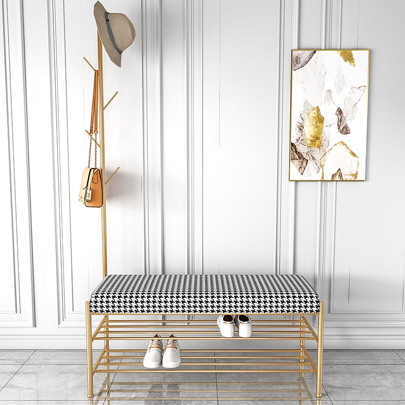 Nordic Gig Bird Changing Shoes Stool Soft Bag Cushions Home Entry Door Hanging Clothes Hanger Integrated Light Lavish Shoe Rack Wearing stool