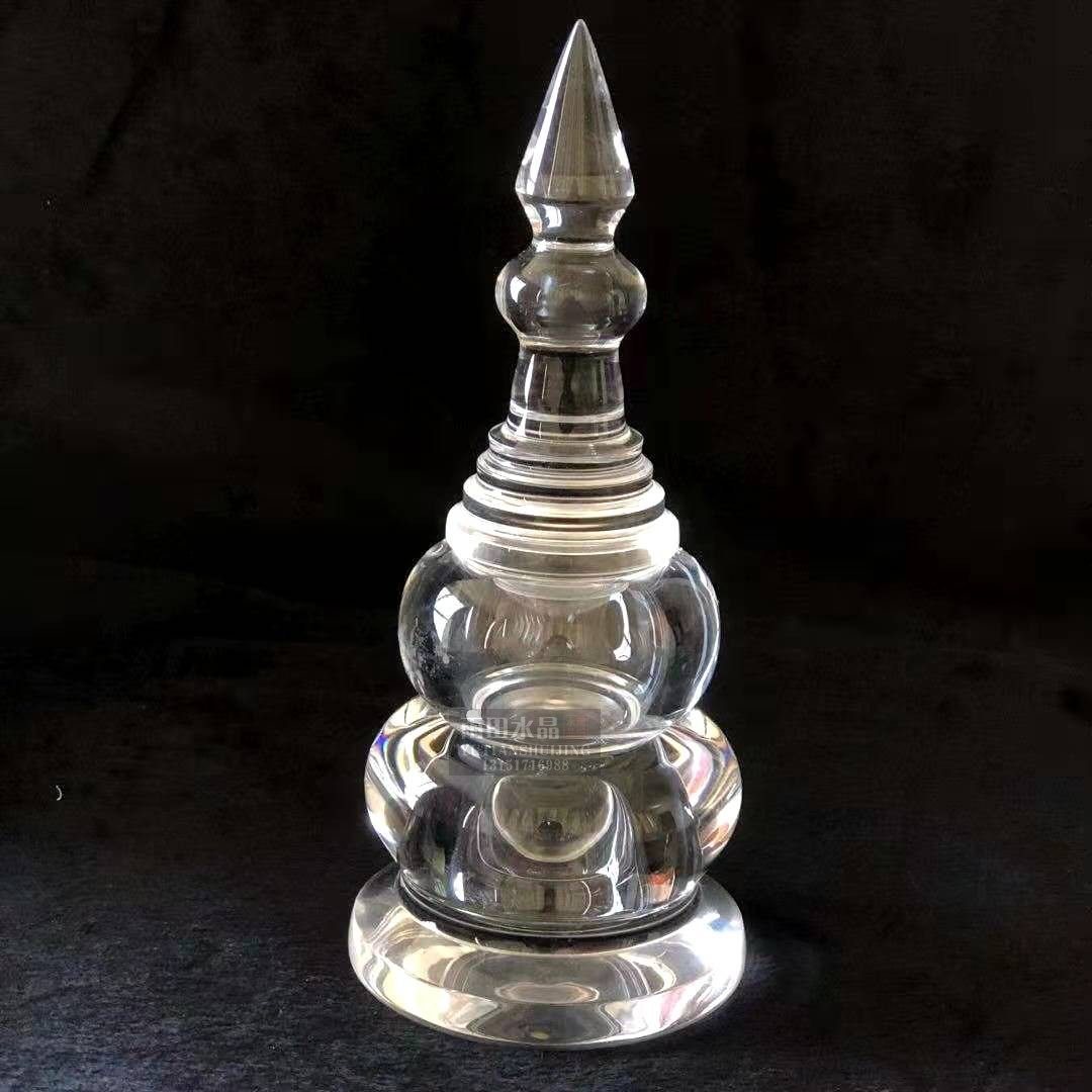 Pure natural crystal stupa for double-layer stupa relics
