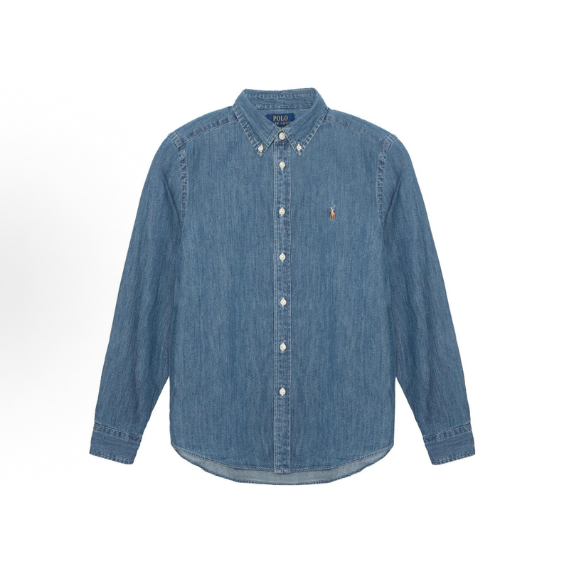 Great Deals on International Shopping! Ralph Lauren Boys' Deep Denim Shirt, Sizes L-Xl, Suitable for Adults