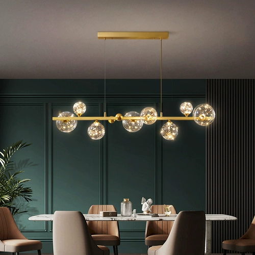 Современный и минималистичный медный светильник для гостиной, стеклянная люстра, легкий роскошный стиль, популярно в интернете