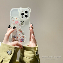Transparent flower Cubs apply iPhone12promax Apple 13 phone shell 11 xs stereo xr cartoon 8 women