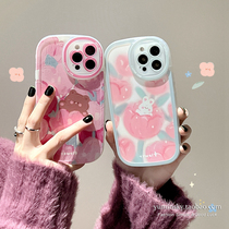 Pink Tulip Small Bear Apply iPhone13promax Apple 12 Phone Shell 11 Rabbit Xsxr Couple 8