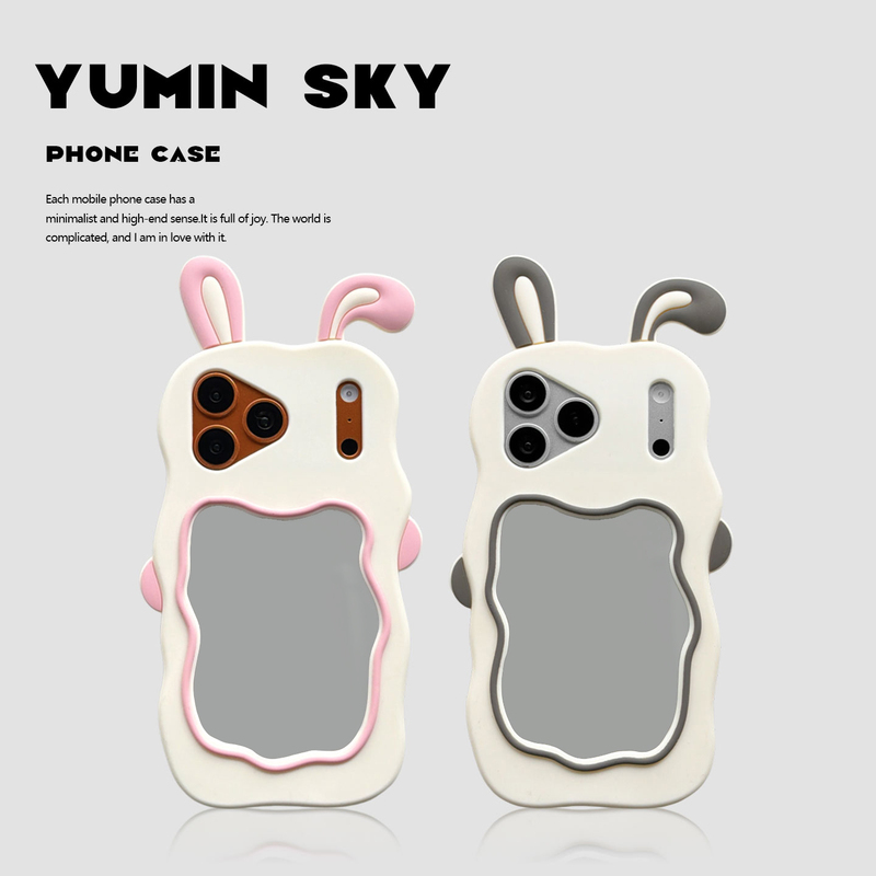 Yumin Sky | Cute Bunny Ear Mirror Case Suitable for iPhone 16 Pro Max, Apple 17, 11 Silicone, 15 Personalized Plus New Model 14 Pro Anti-Drop 13 Pro Female 12 Pro Soft Case Yumin Sky | Cute Bunny Ear Mirror Case Suitable for iPhone 16 Pro Max, Apple 17, 11 Silicone, 15 Personalized Plus New Model 14 Pro Anti-Drop 13 Pro Female 12 Pro Soft Case