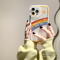 ins rainbow letters apply iPhone13promax apple 12 phone shell 11 cartoon xs transparent xr anti-fall 8