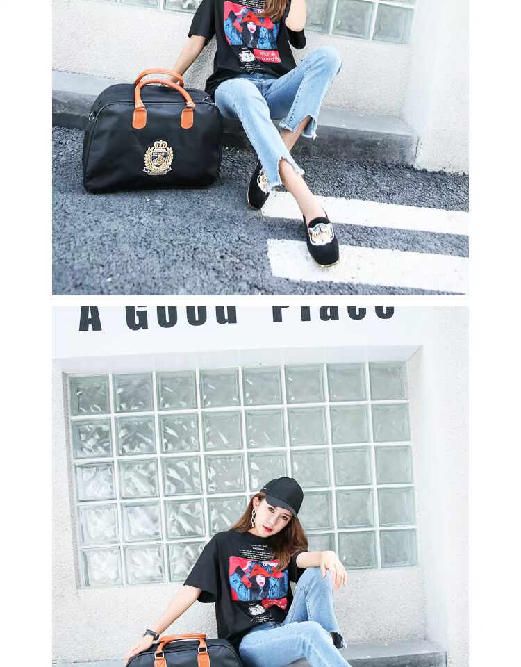 Phiên bản tiếng Hàn của túi du lịch khoảng cách ngắn nữ xách tay đơn giản vải duffel túi xách tay công suất lớn ánh sáng thủy triều túi du lịch ba lô du lịch
