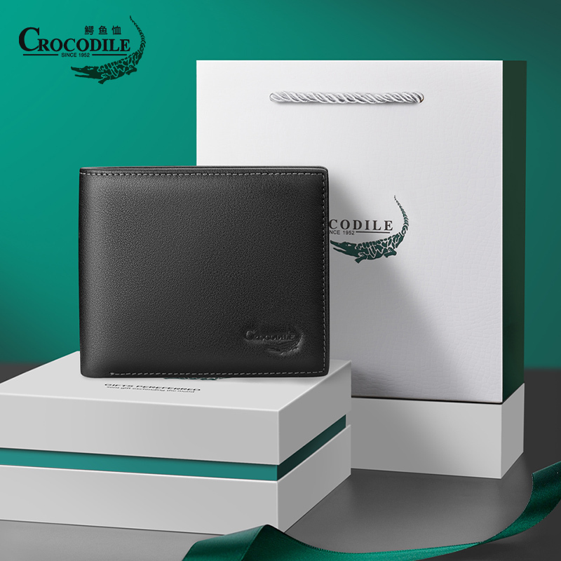 Crocodile Genuine Leather Men's Wallet 2026 New Style Cowhide Short Wallet for Men, Gift for Boyfriend or Father's Birthday