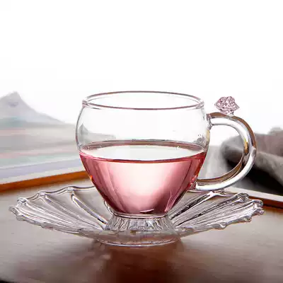 Glass tea cup Flower tea pot set Small cup Tea cup Kung Fu glass tea set accessories Flower language Lotus cup