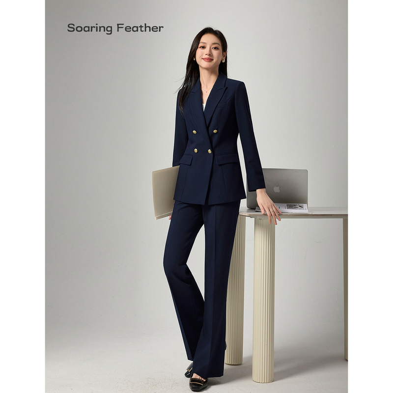 Soaringfeather Professional Suit Set for Women, Spring and Summer High-End Formal Wear, Slightly Flared Trousers and Suit Two-Piece Set Soaringfeather Professional Suit Set for Women, Spring and Summer High-End Formal Wear, Slightly Flared Trousers and Suit Two-Piece Set
