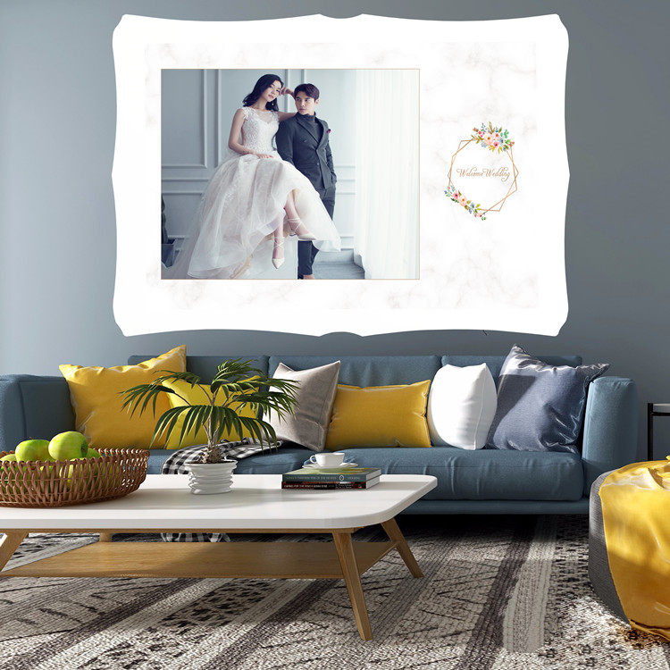 Crystal photo stage to make custom wedding photo enlargement printing hanging wall diy photo frame Lamina print wash