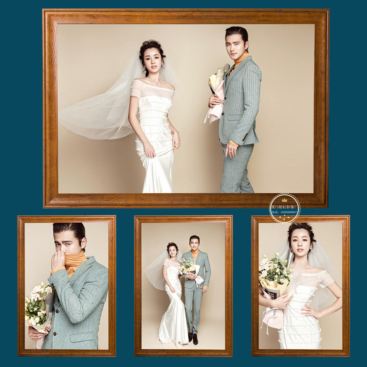 Creative Living Room Bedroom Background Photo Decoration Whole Family Forwedding Dress Photo Magnified Hanging Wall Composition Suit Photo Frame Production