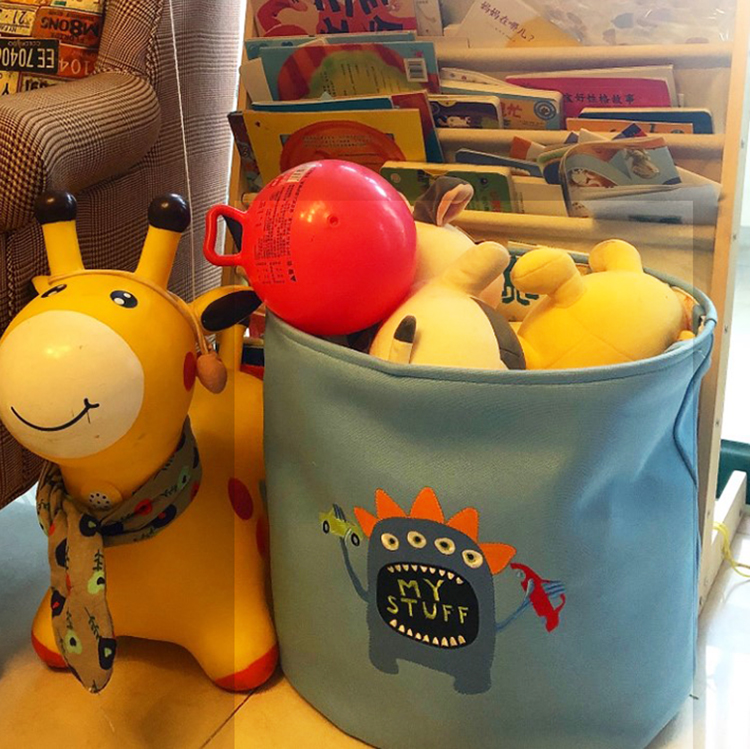 Clearance Nordic children's toy storage bucket clothes dirty clothes bucket baby sundries sorting box cartoon toy storage basket