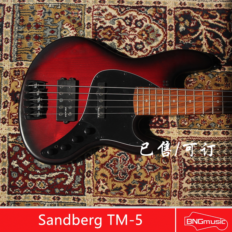 (BNG) Sandberg TM-5 Bass baked maple wood fingerboard customised German handmade cimbes
