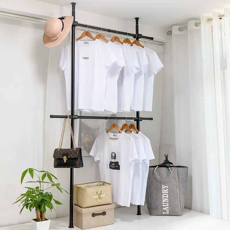 Top tendstand clothes hanger free from punching stainless steel clothes hanger floating windows balcony sunbeds Extended Clotheshorse