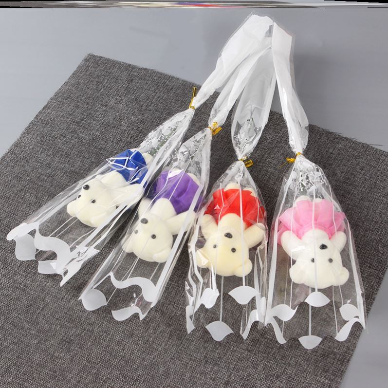 Mother's Day Single Bear Flowers Rose Dry Flowers Fragrance Soap Flowers 520 Valentine's Day Happy Gift Swing Stall