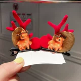 2024 Новая рождественская шпилька ювелирные изделия для оленя рог рог -боковой клип.